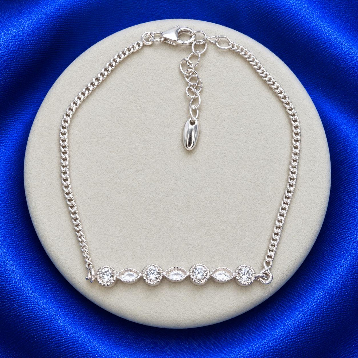 Silver CZ Marquise Bracelet