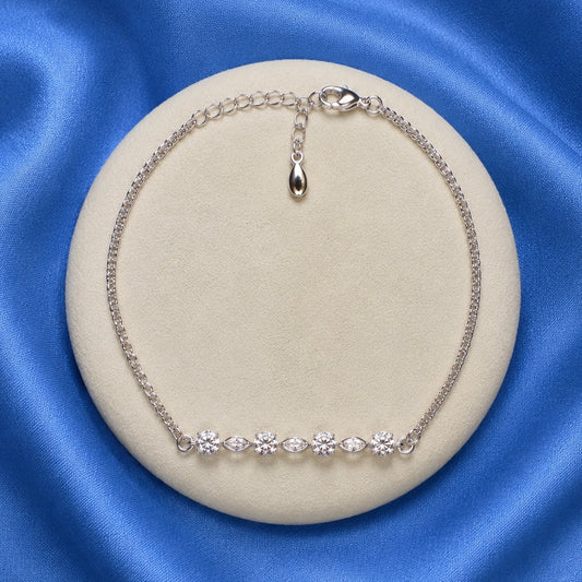 Silver CZ Marquise Bracelet