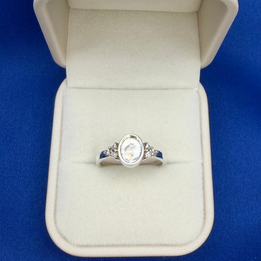 Oval Triple CZ Ring