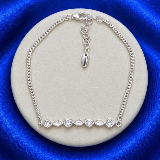 Silver CZ Marquise Bracelet