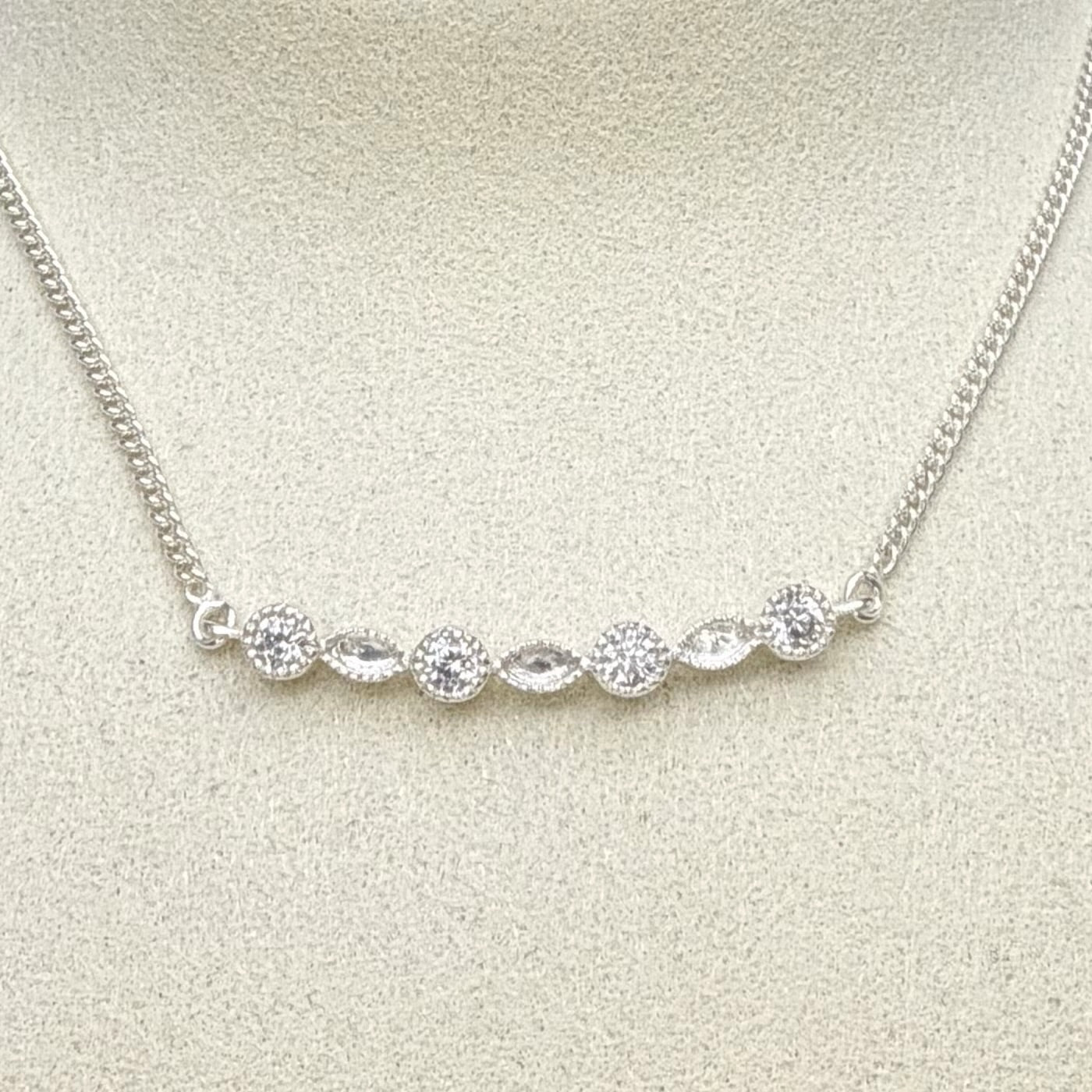 Silver CZ Marquise Necklace